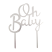 Cake topper Oh baby zilver
